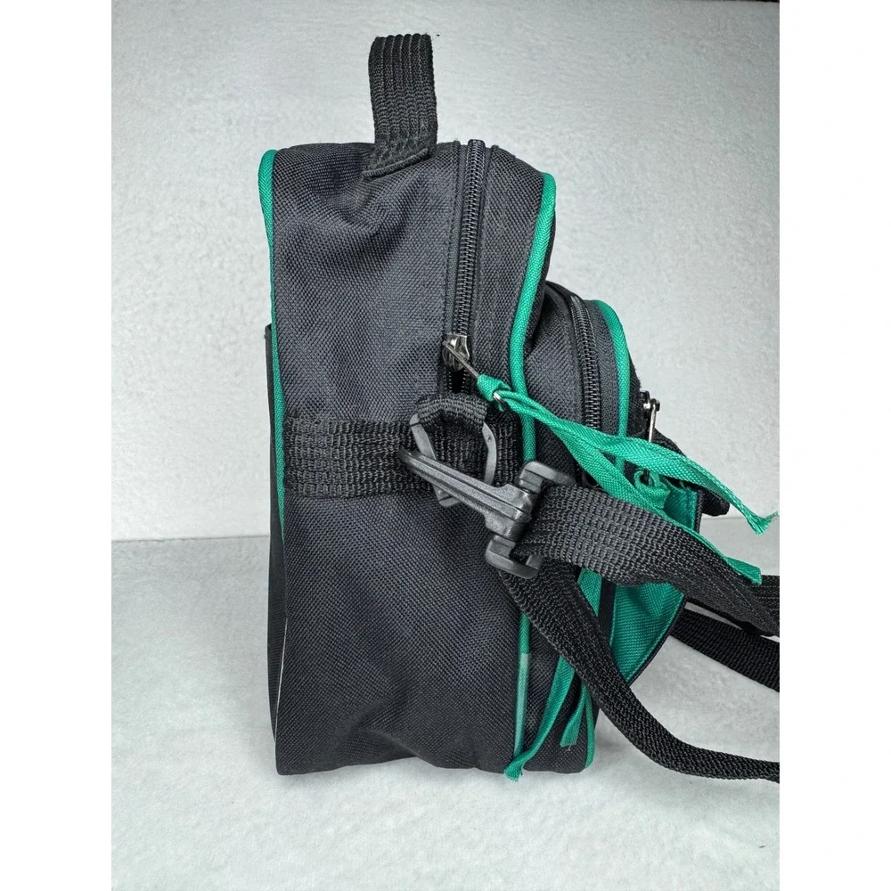 Olympia Travelers Friend Crossbody Bag Black Green Canvas Messenger Travel Small